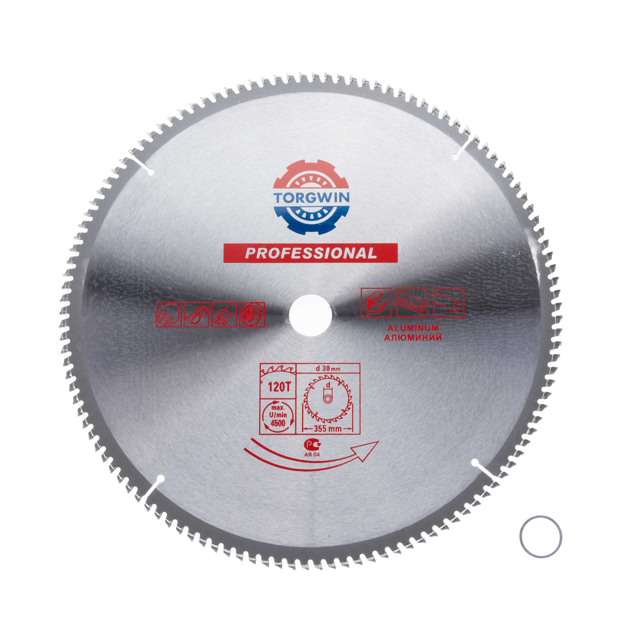 Диск пильный по алюминию Ø 355 T120 х30 (25.4) мм TORGWIN / T1207454H
