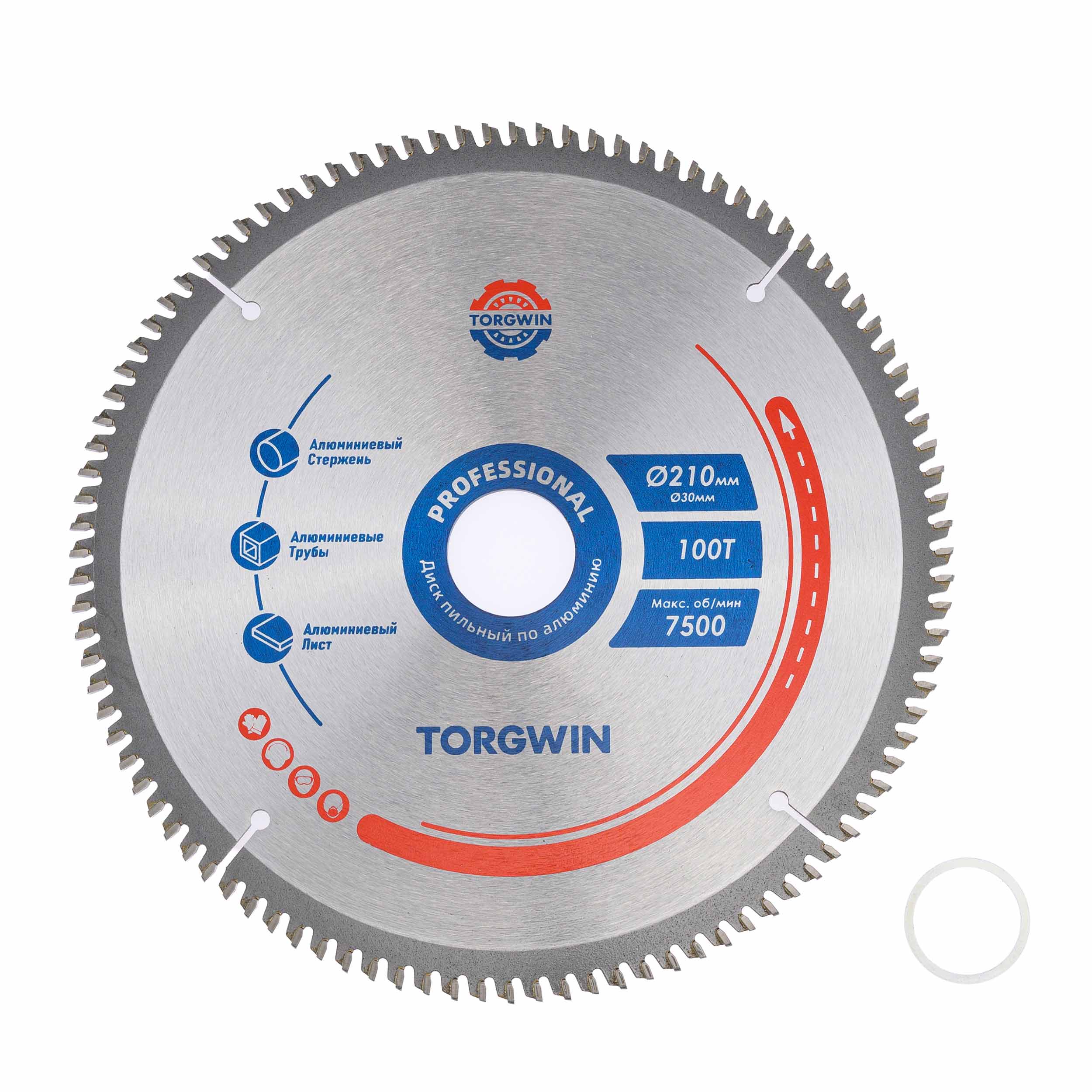Диск пильный по алюминию Ø 210 T100 х30 (25.4) мм TORGWIN / T1241125