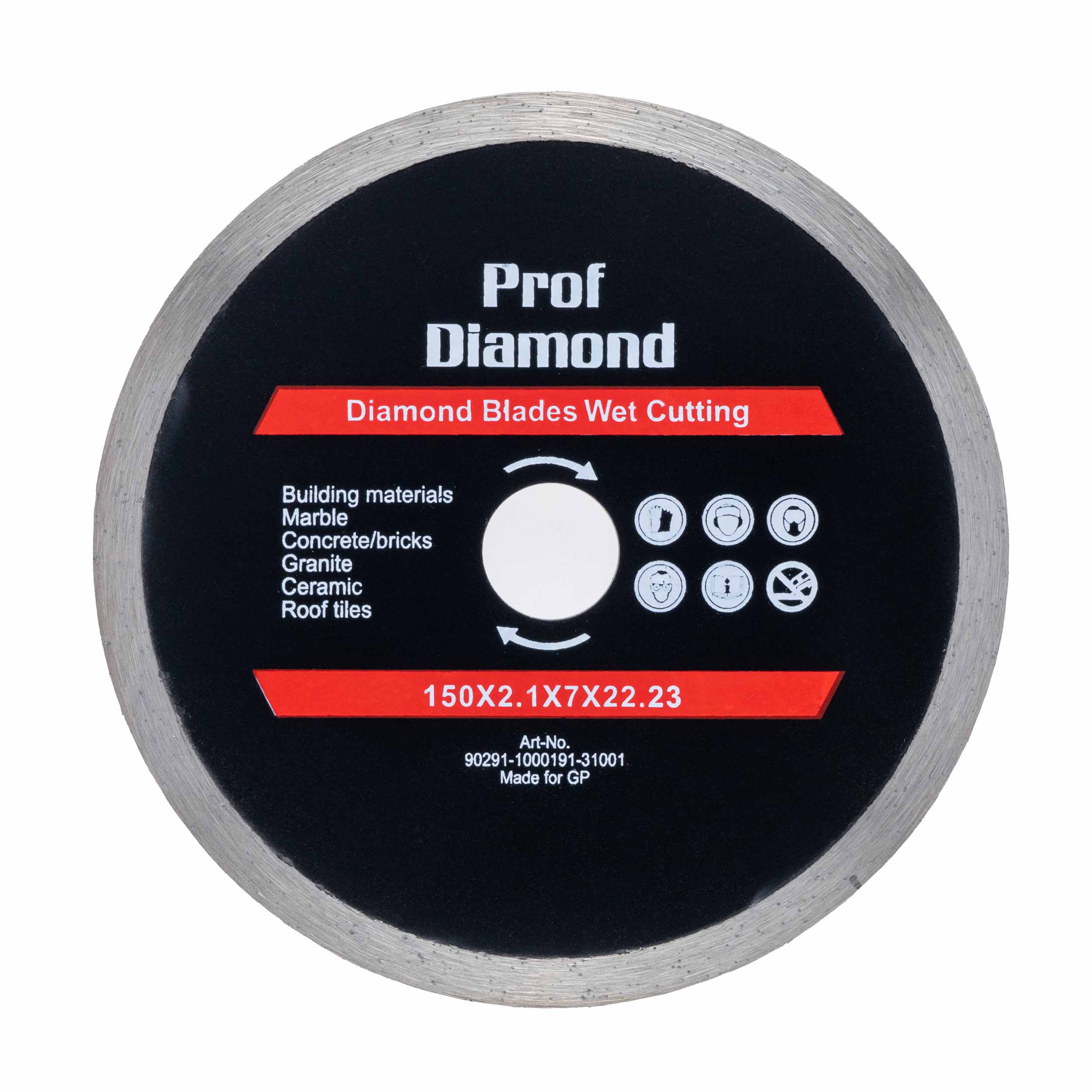 Диск алмазный PROF DIAMOND сплошной 150х22,23х7х1,3х2,1 по керамике и керамограниту ХП / S13732
