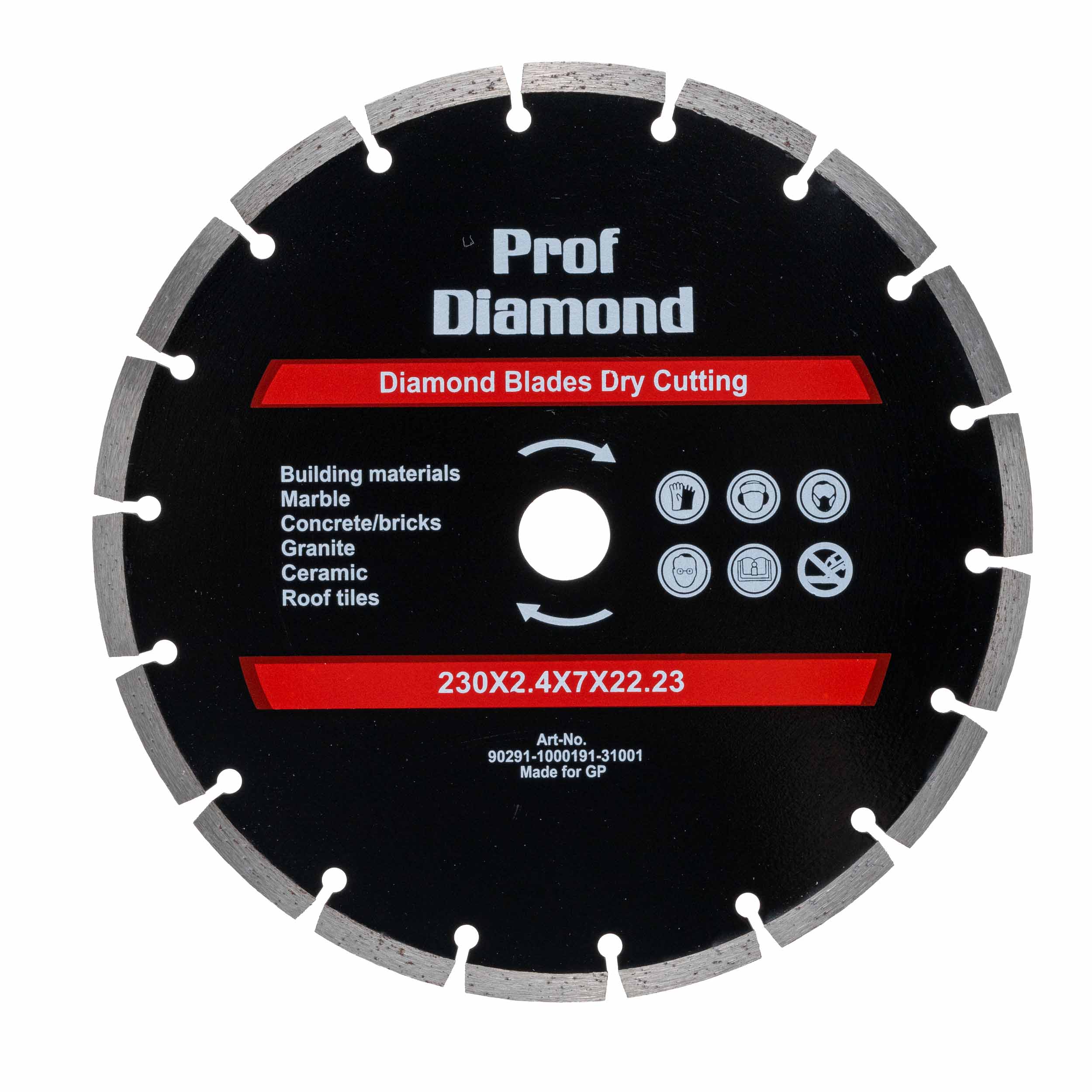 Диск алмазный PROF DIAMOND сегментный 230х22,23х7х1,6х2,4 по бетону и камню ХП / S38906