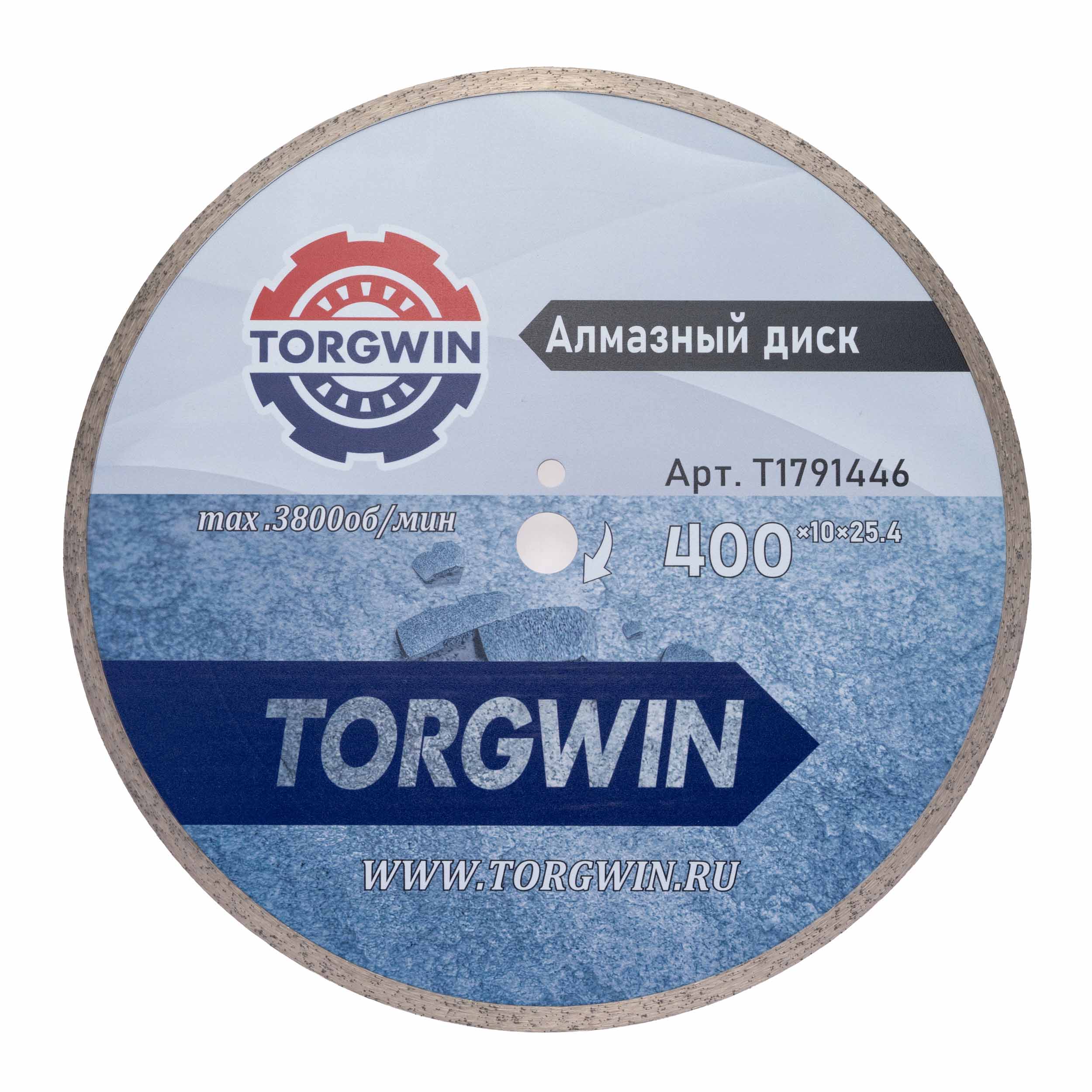 Диск алмазный TORGWIN сплошной 400х25,4х10х2,6х3,8 по керамике и керамограниту TW6032 ХП / T1791446